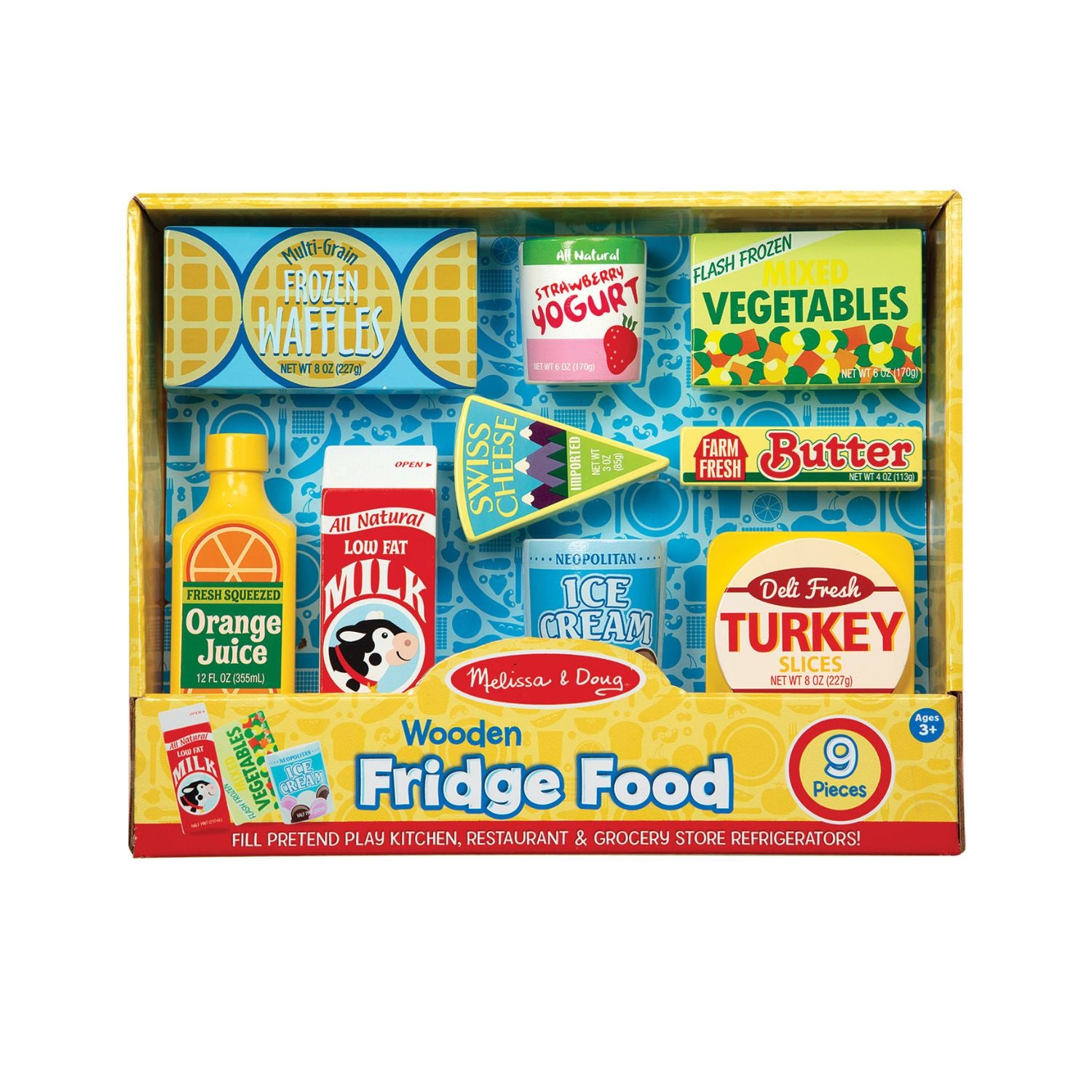 Melissa & Doug Wooden Fridge Food Set