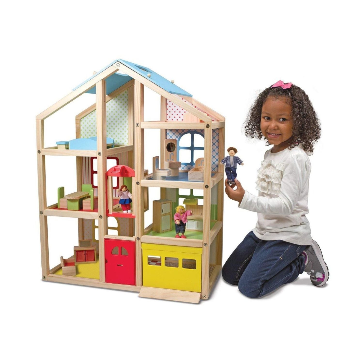 Melissa Doug Hi-Rise Wooden Doll House –