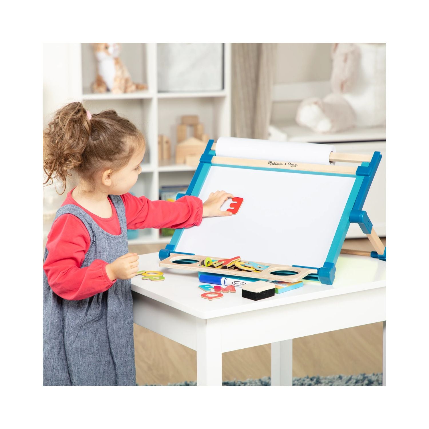 Melissa & Doug Double-Sided Magnetic Tabletop Easel