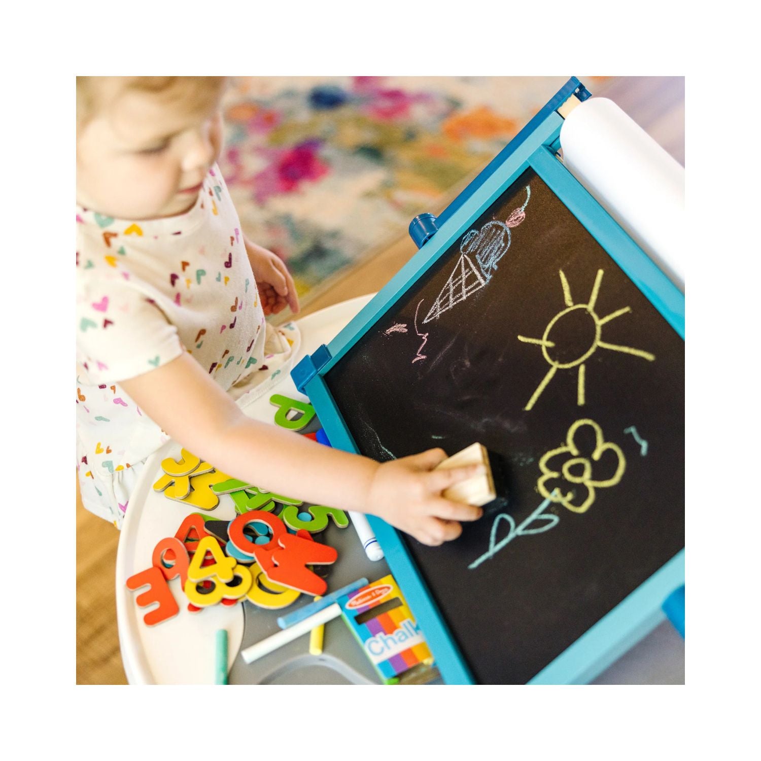 Melissa & Doug Double-Sided Magnetic Tabletop Easel