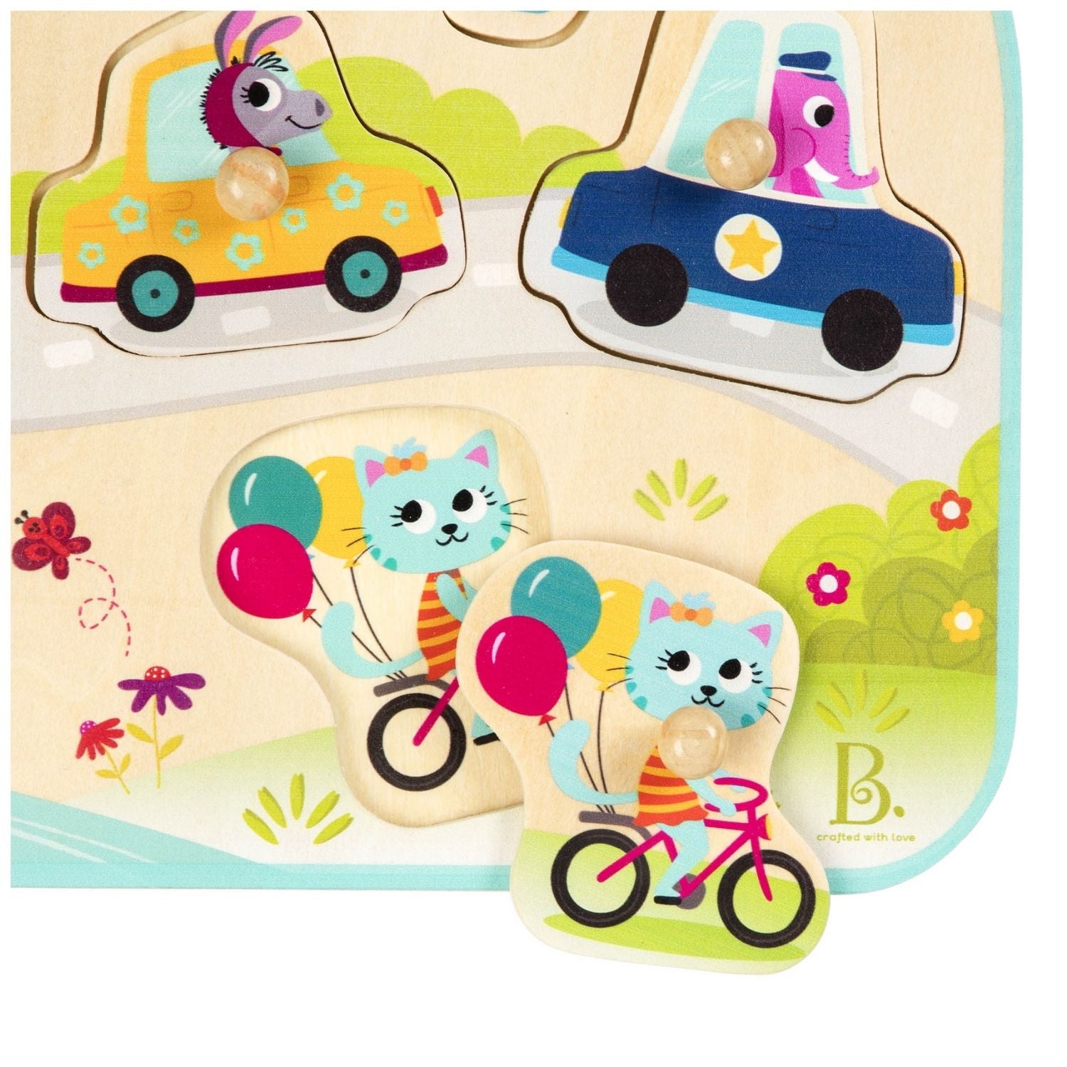 B. Toys Vehicles On The Go! Wooden Peg Puzzle