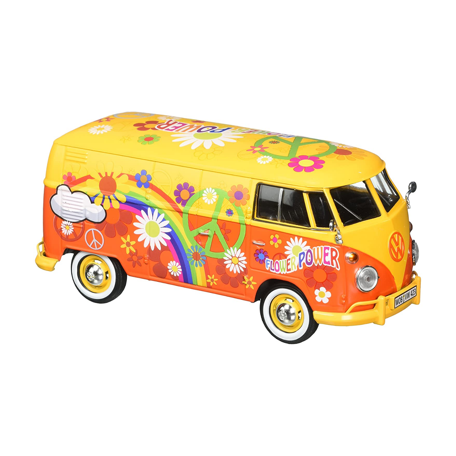 Motormax Volkswagen Type 2 (T1) Delivery Van Flower Power 1:24 Scale