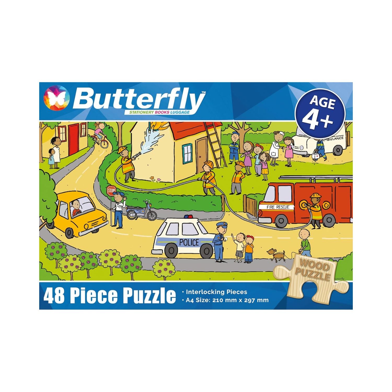 Butterfly A4 People Who Help Us Wooden Puzzle Set - 48 Pieces