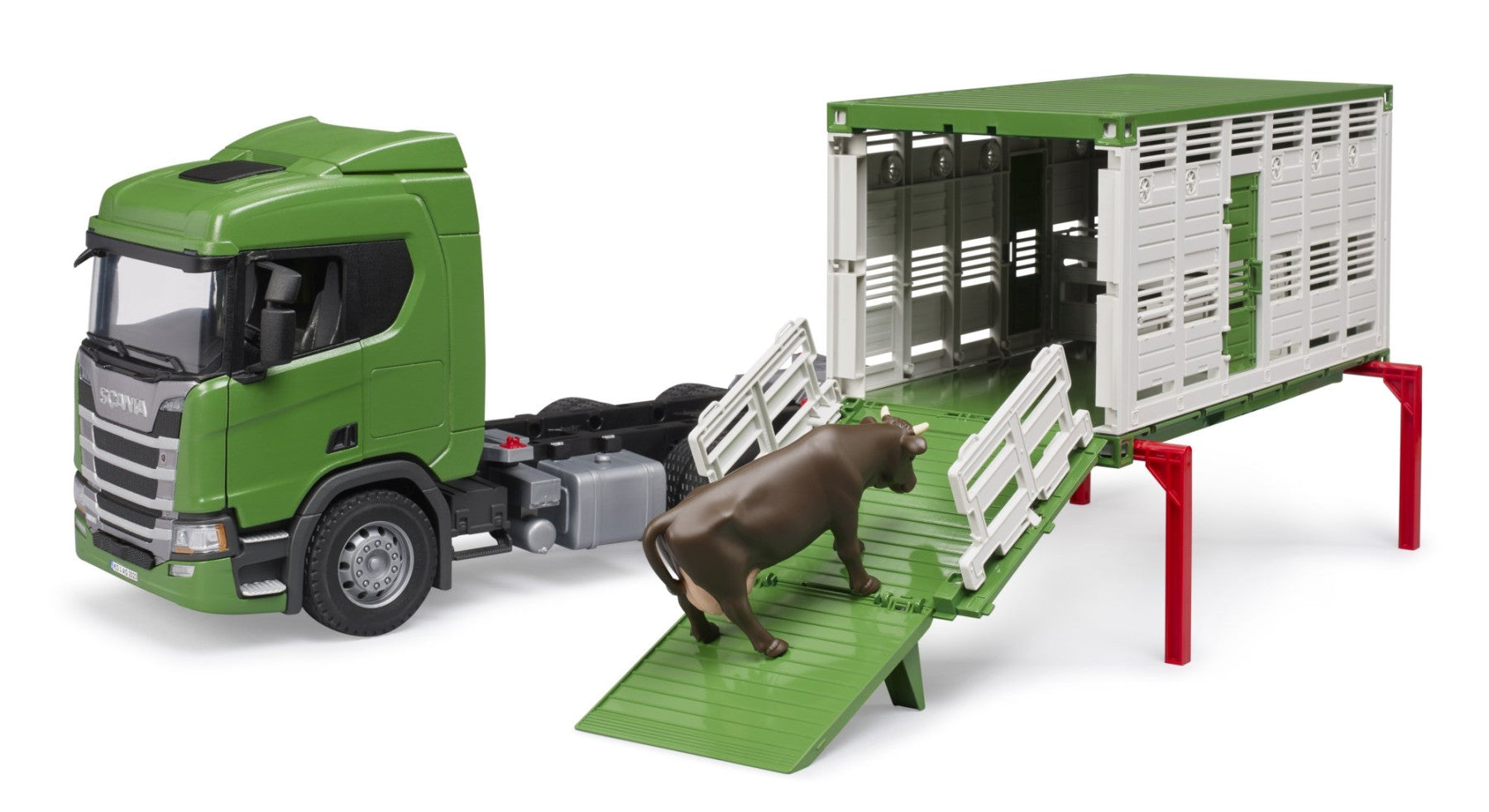 Bruder Scania Super 560R Cattle Transportation Truck With 1 Cattle (54CM LONG)