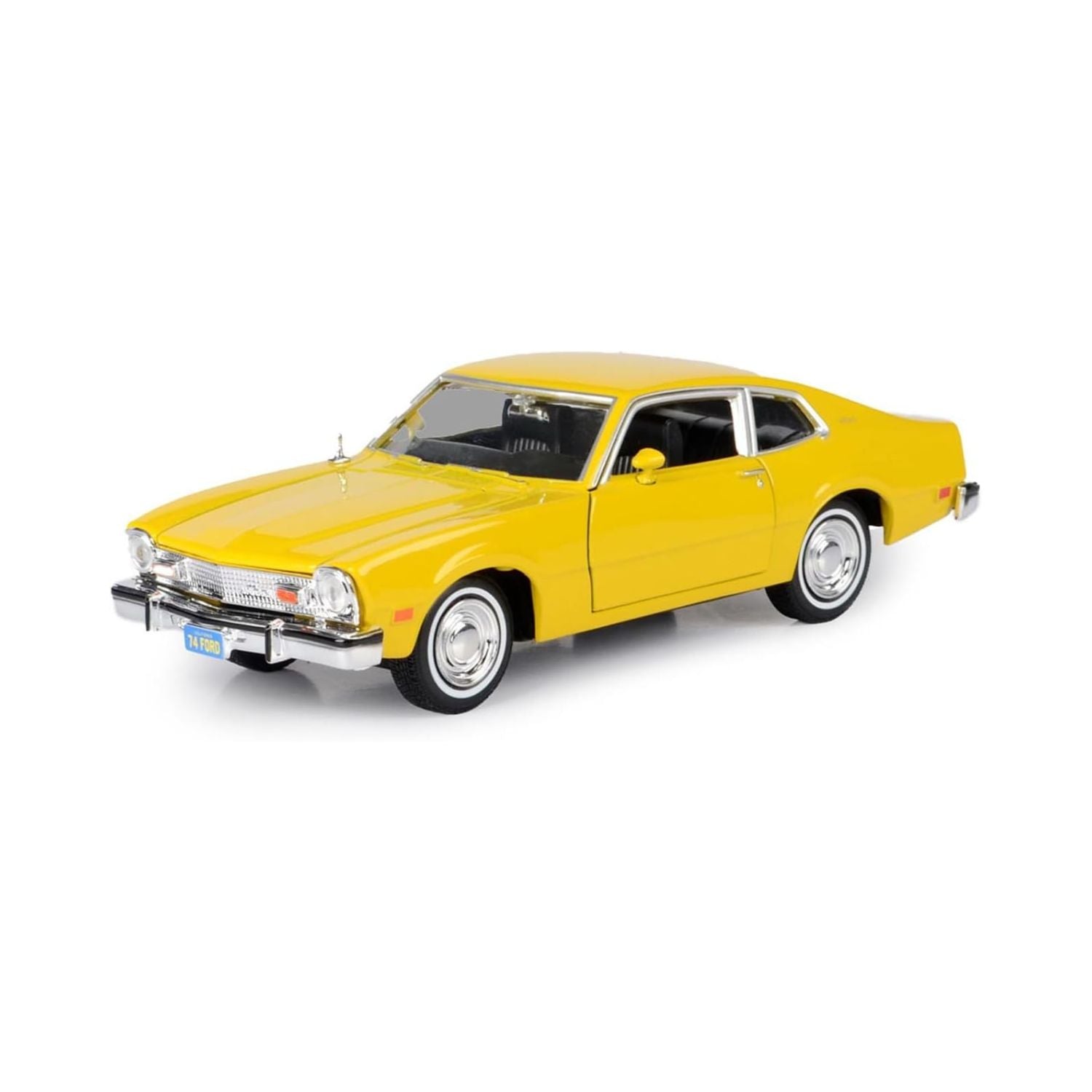 Motormax 1974 Ford Maverick Yellow "Forgotten Classics" Series Scale 1:24 Diecast Model Car