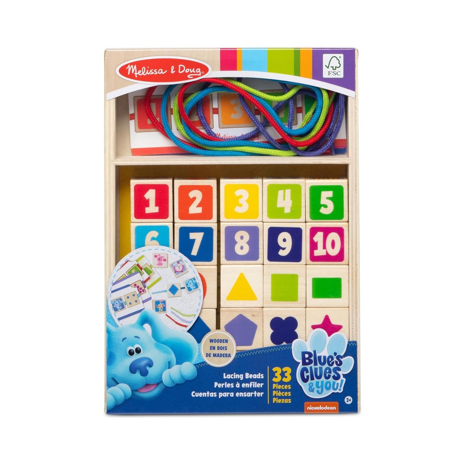 Melissa & Doug Blues Clues Wooden Lacing Beads