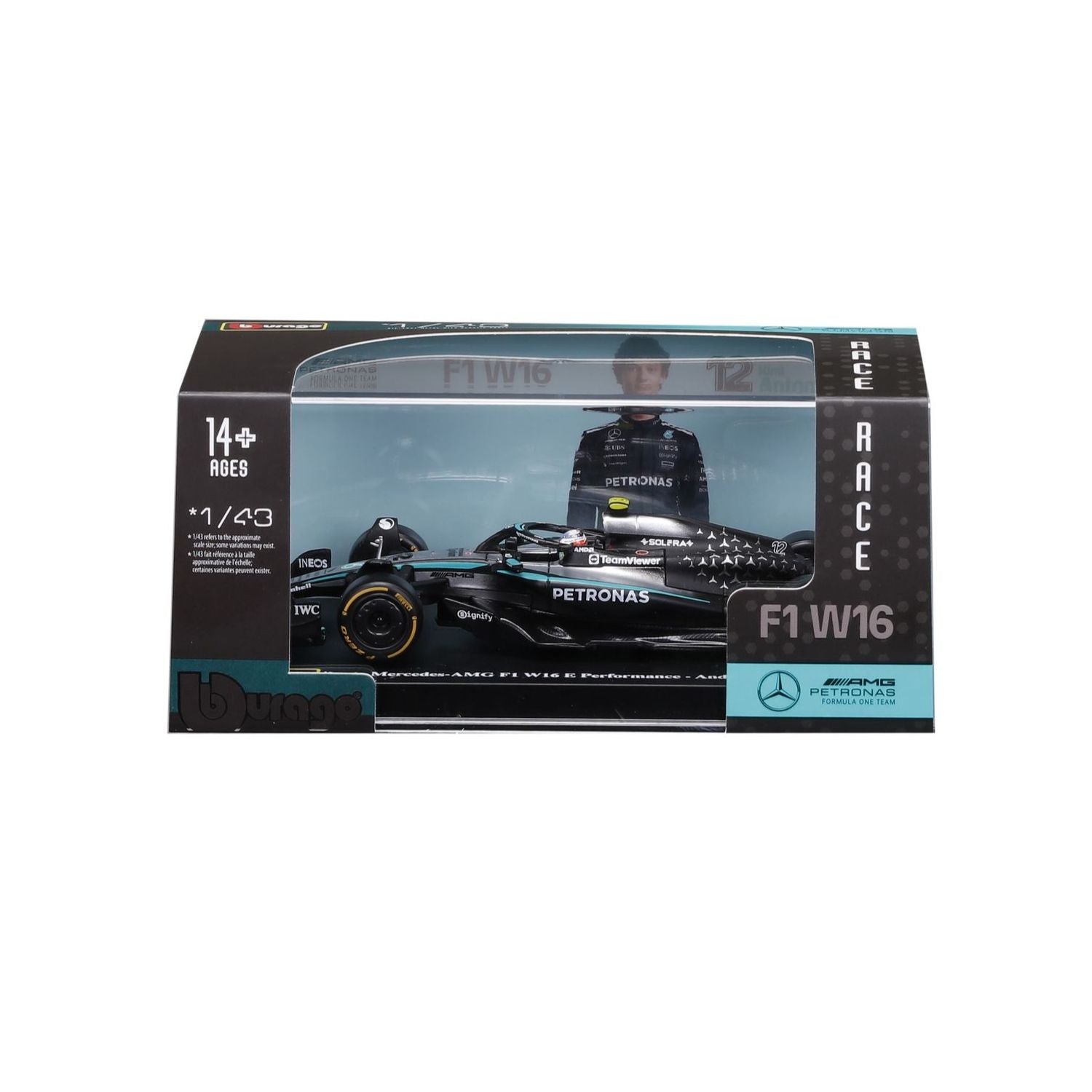 Bburago 1/43 Mercedes-AMG F1 W16 2025 with Collectors Hard Case #12 Kimi