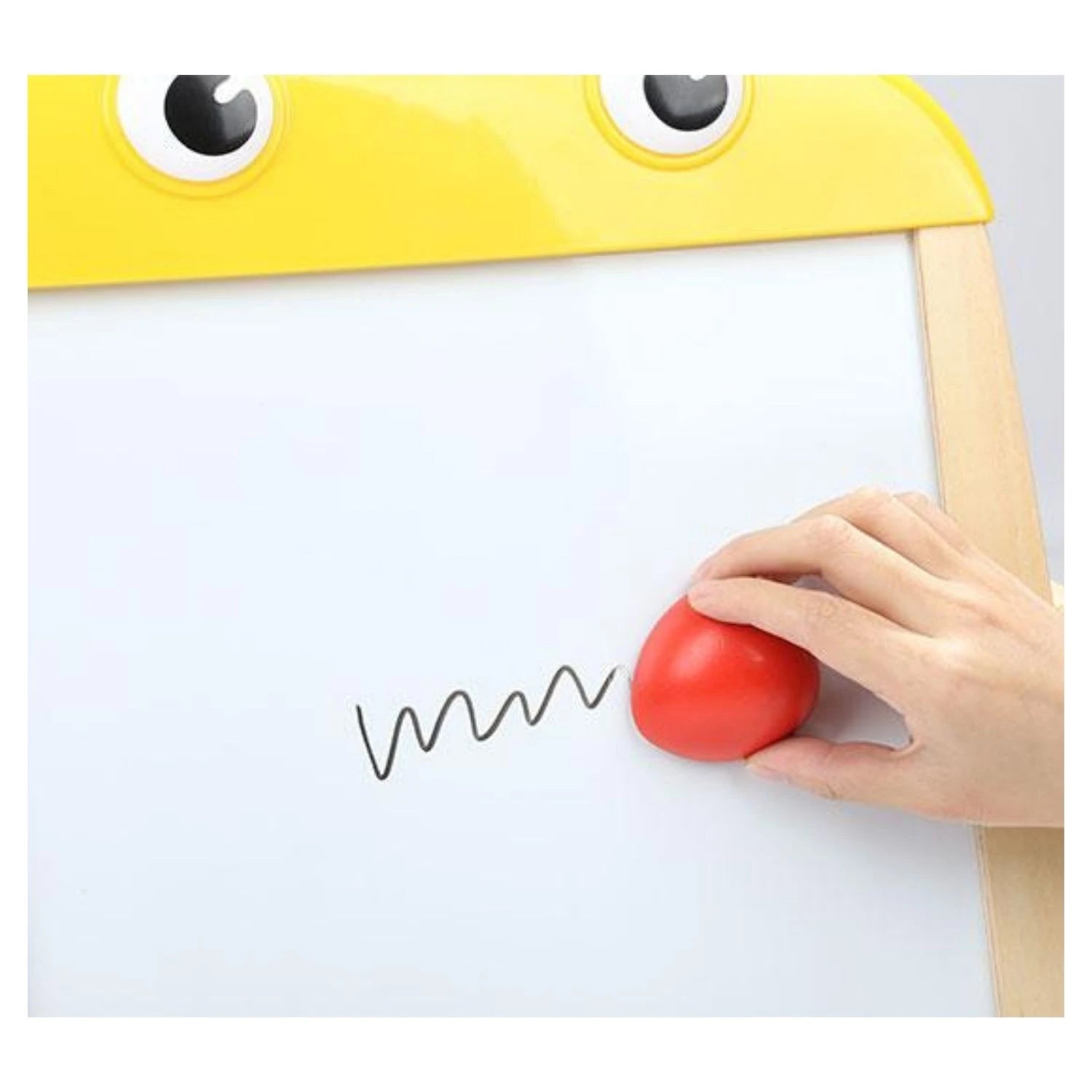 TopBright Wooden Portable Chick Easel | Double-Sided Magnetic Whiteboard & Chalkboard - Box Damaged