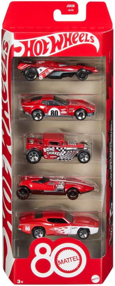 Hot Wheels Mattel 80th Anniversary Toy Cars - Scale 1:64 5 Pack