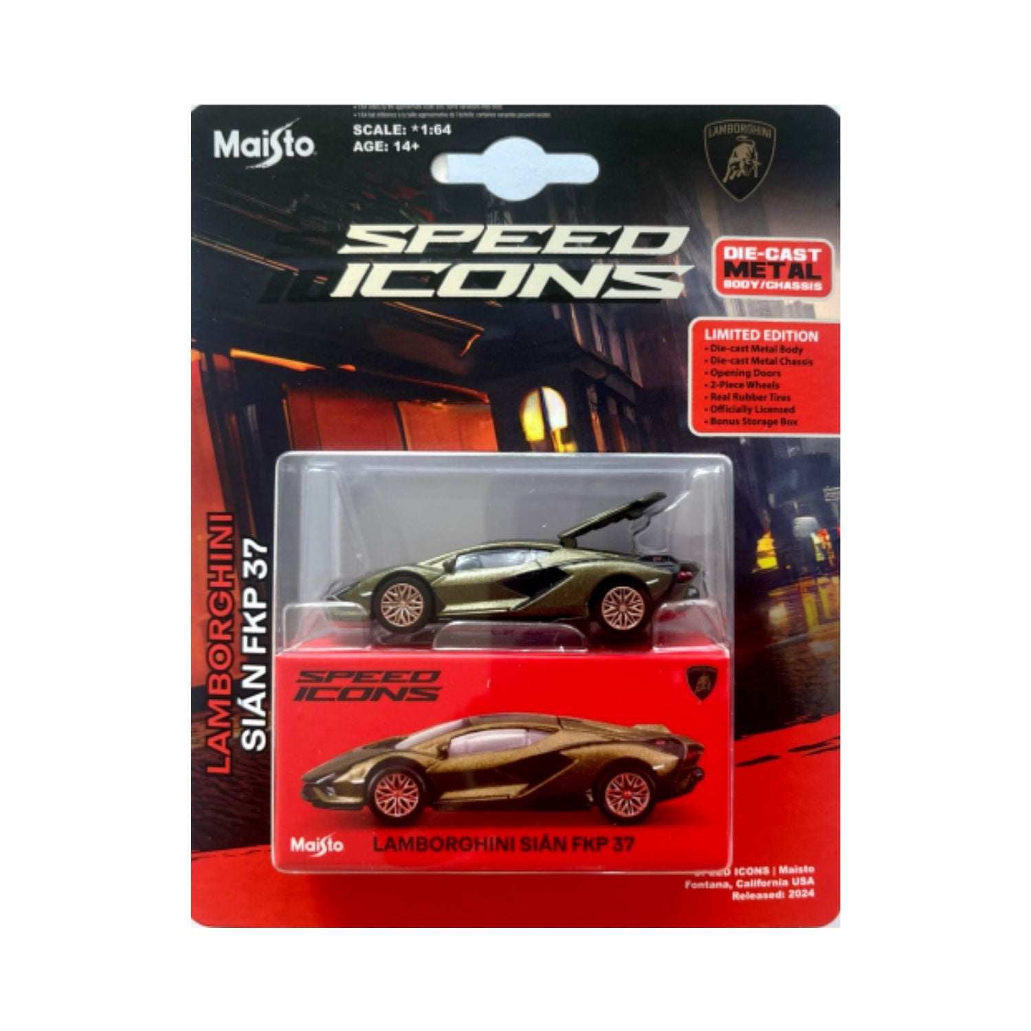 Maisto 1:64 Speed Icons - Lamborghini Sian FKP 37 (Green/Gold)