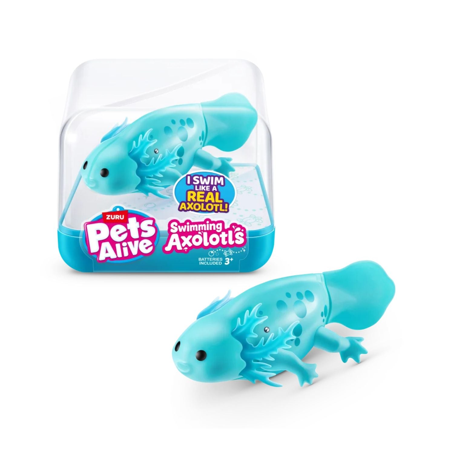 ZURU Pets Alive Water-Activated Swimming Axolotl  - TEAL