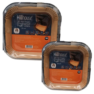 Hillhouse Greaseproof Square Air Fryer Paper Liners Bundle