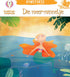 Illustration of a mermaid in water with leaves and jellyfish, featuring text in Afrikaans.