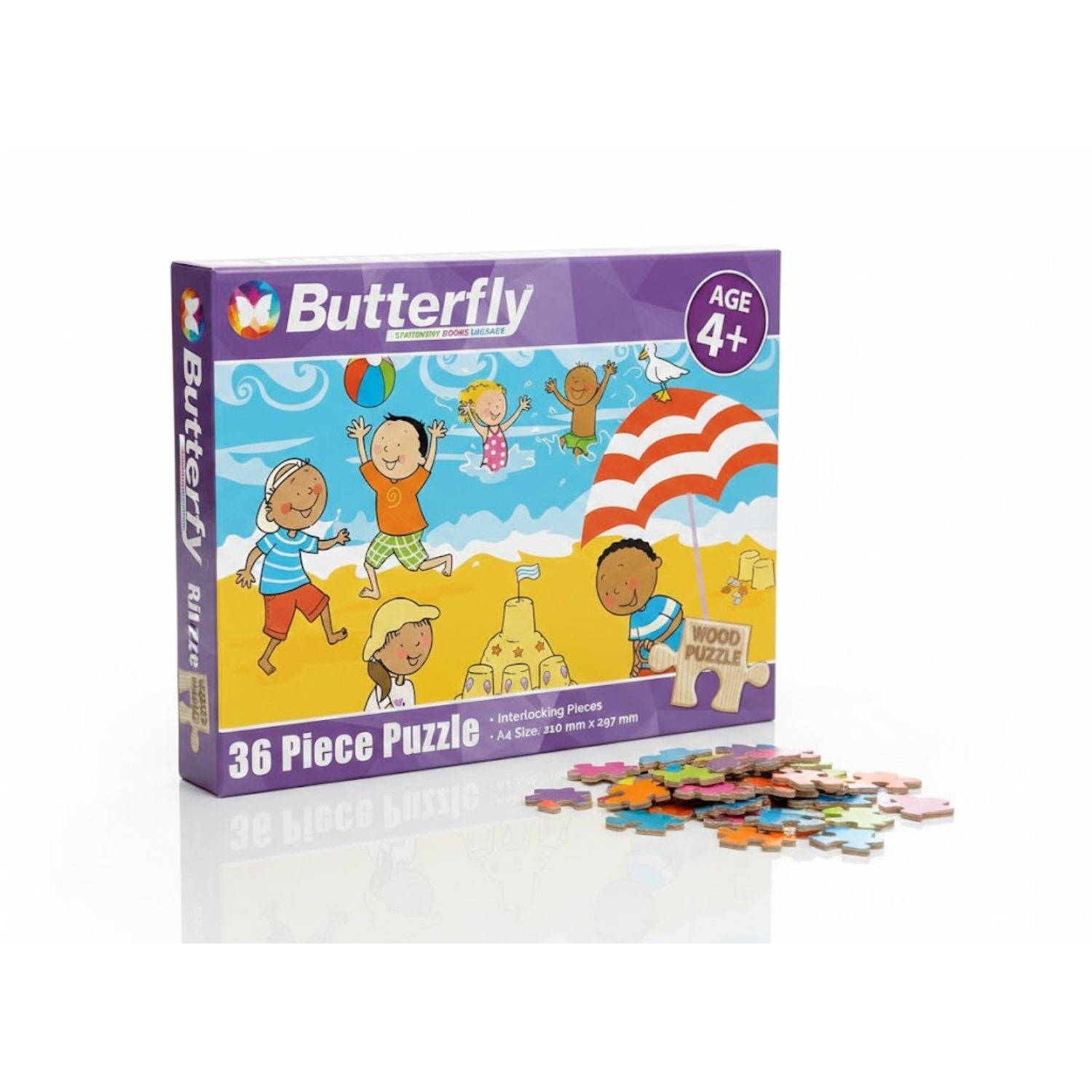 Butterfly A4 Summer Wooden Puzzle 36-Piece Set