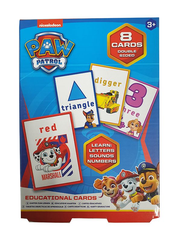 Paw Patrol Giant Educational Cards 8pk