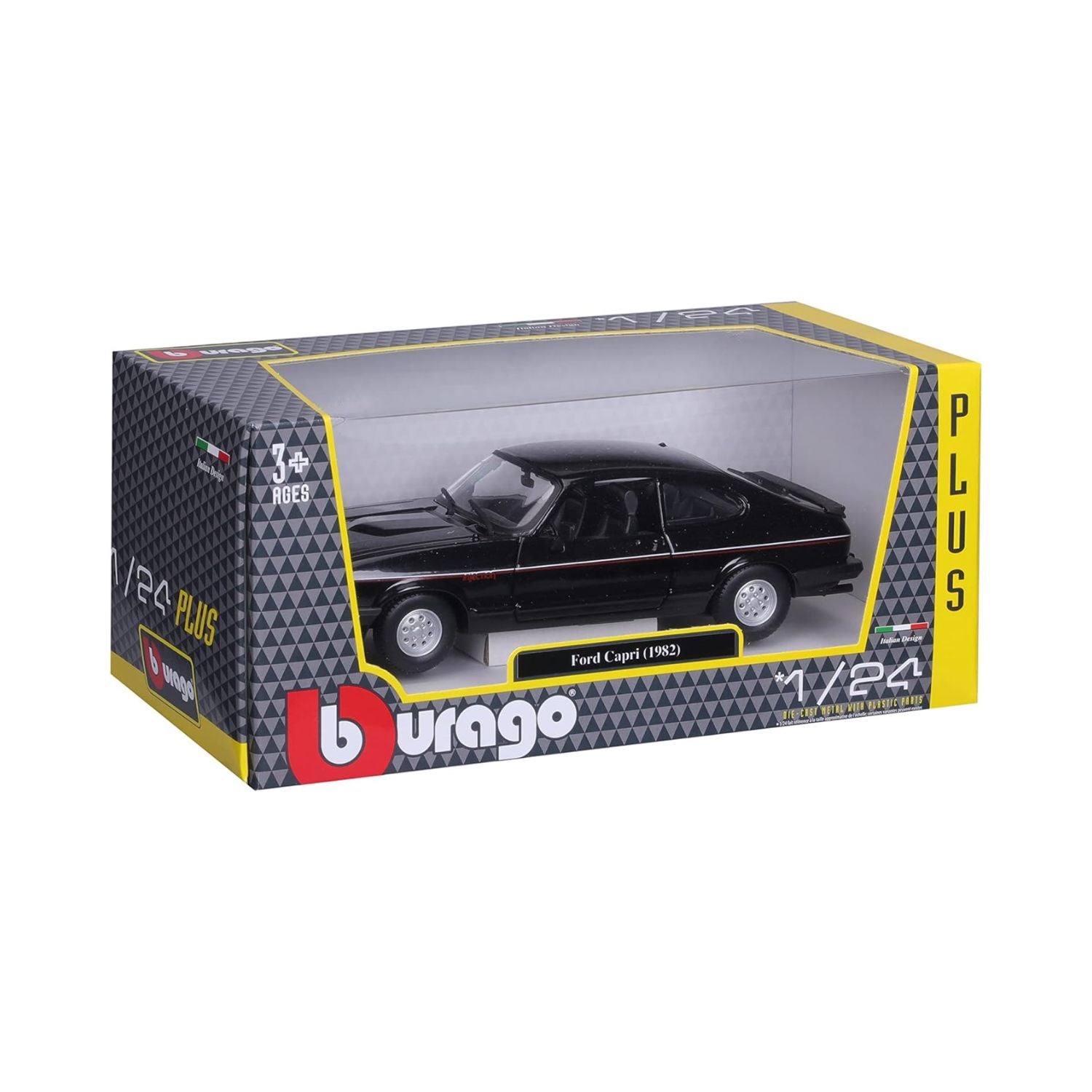 Bburago Scale 1:24 Ford Capri 1982 Diecast Car - Black