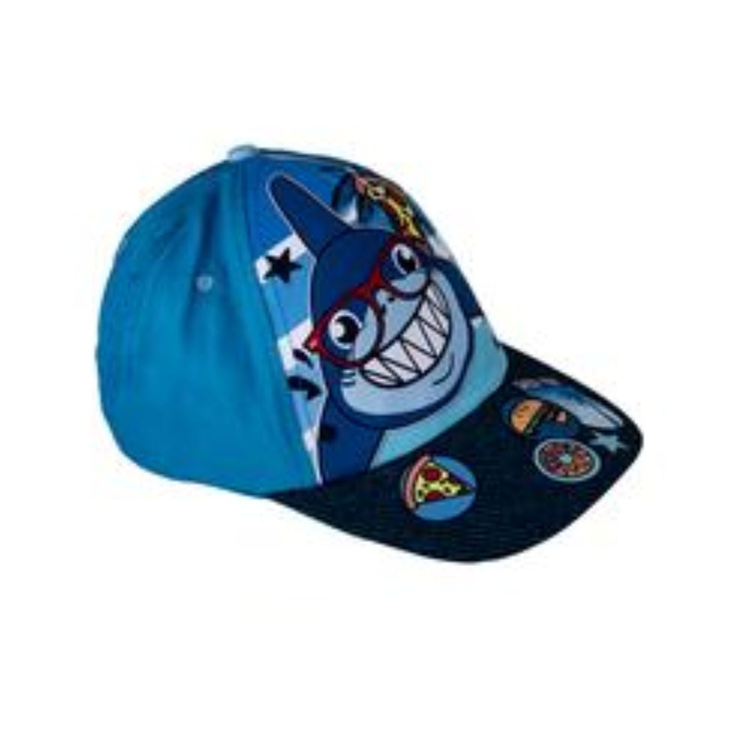Friendly Sharkie & Pizza Blue Kiddies Cap