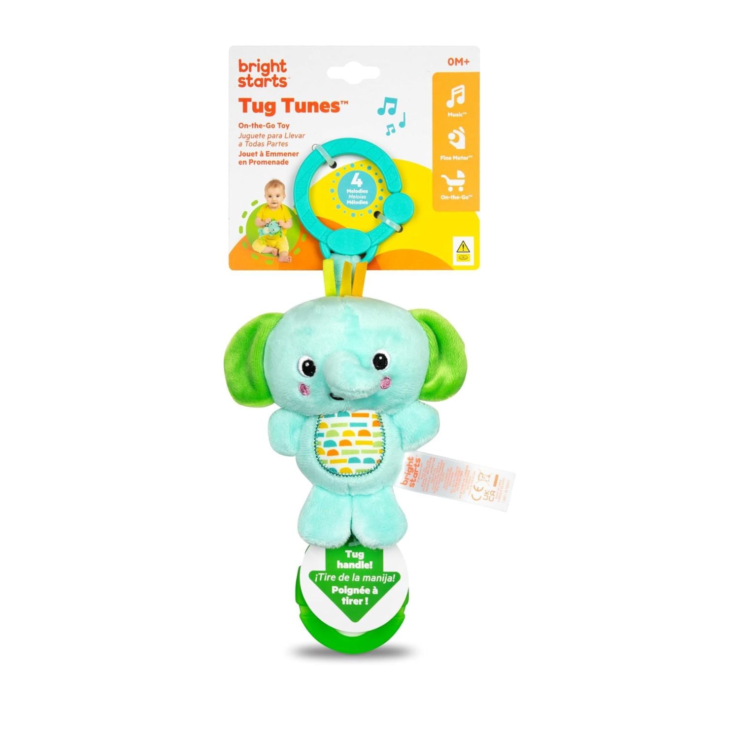 Bright Starts Tug Tunes Elephant On-The-Go Toy