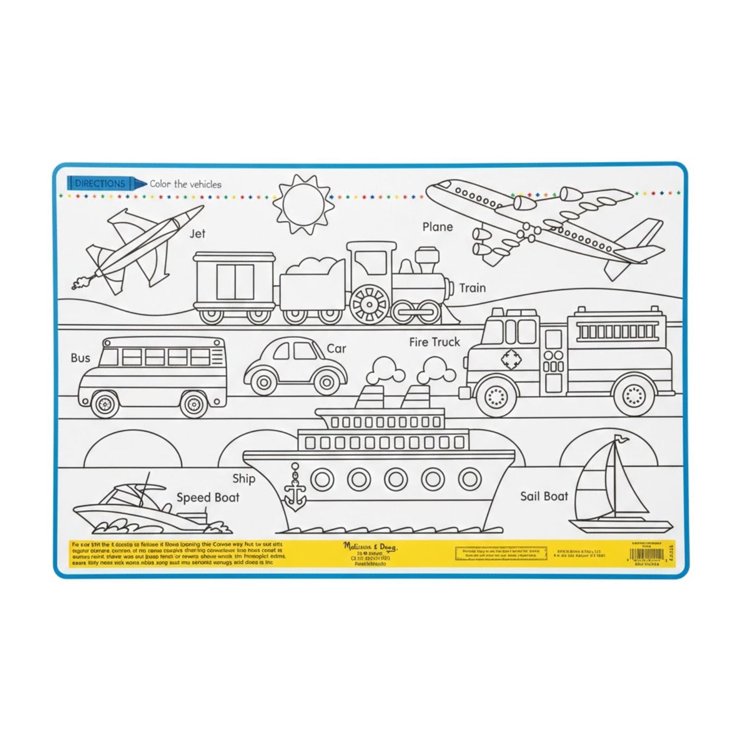 Melissa & Doug Vehicle Learning Mat (Bundle of 6)