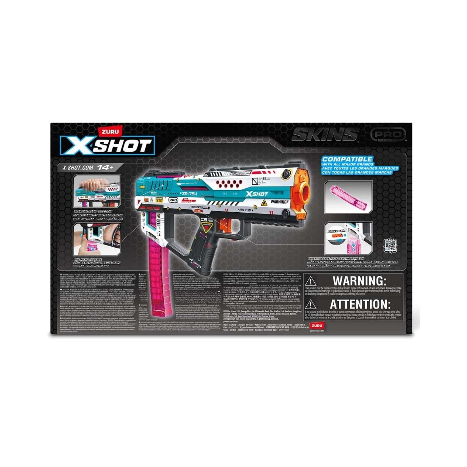 Zuru X SHOT Skins Pro Series Fury-X 40 Darts Toy Gun