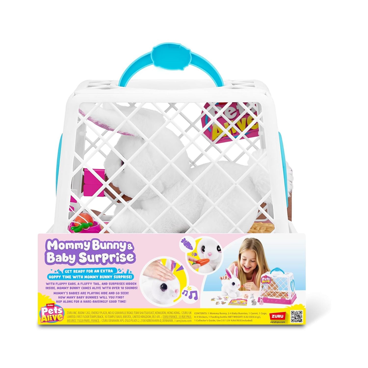 ZURU Pets Alive Mama Bunny & Baby Surprise Series 1 Electronic Interactive Plush Toy