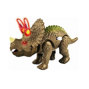 Prehistoric Times Dinosaur Playset with Light & Sound Wind-Up Triceratops