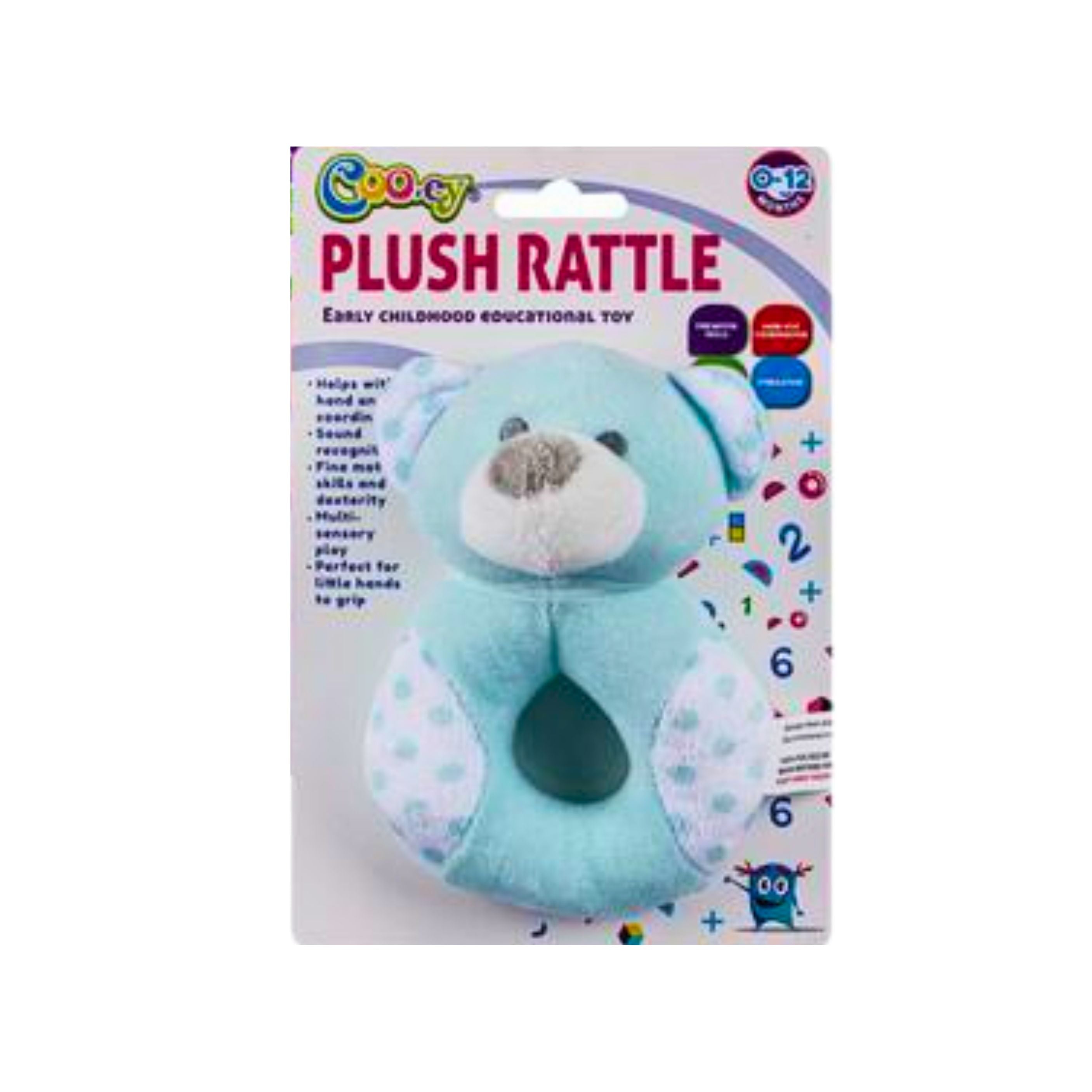 Cooey Plush Baby Rattle  - Blue
