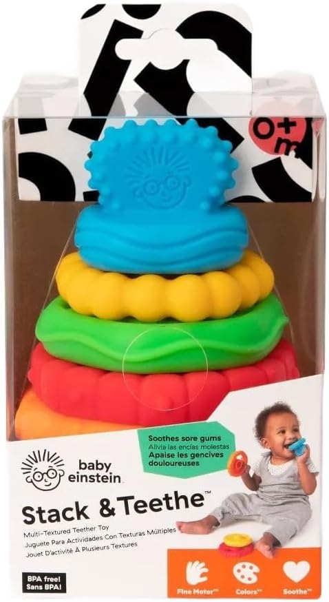 Baby Einstein Stack & Teeth Multi-Textured Teether Toy