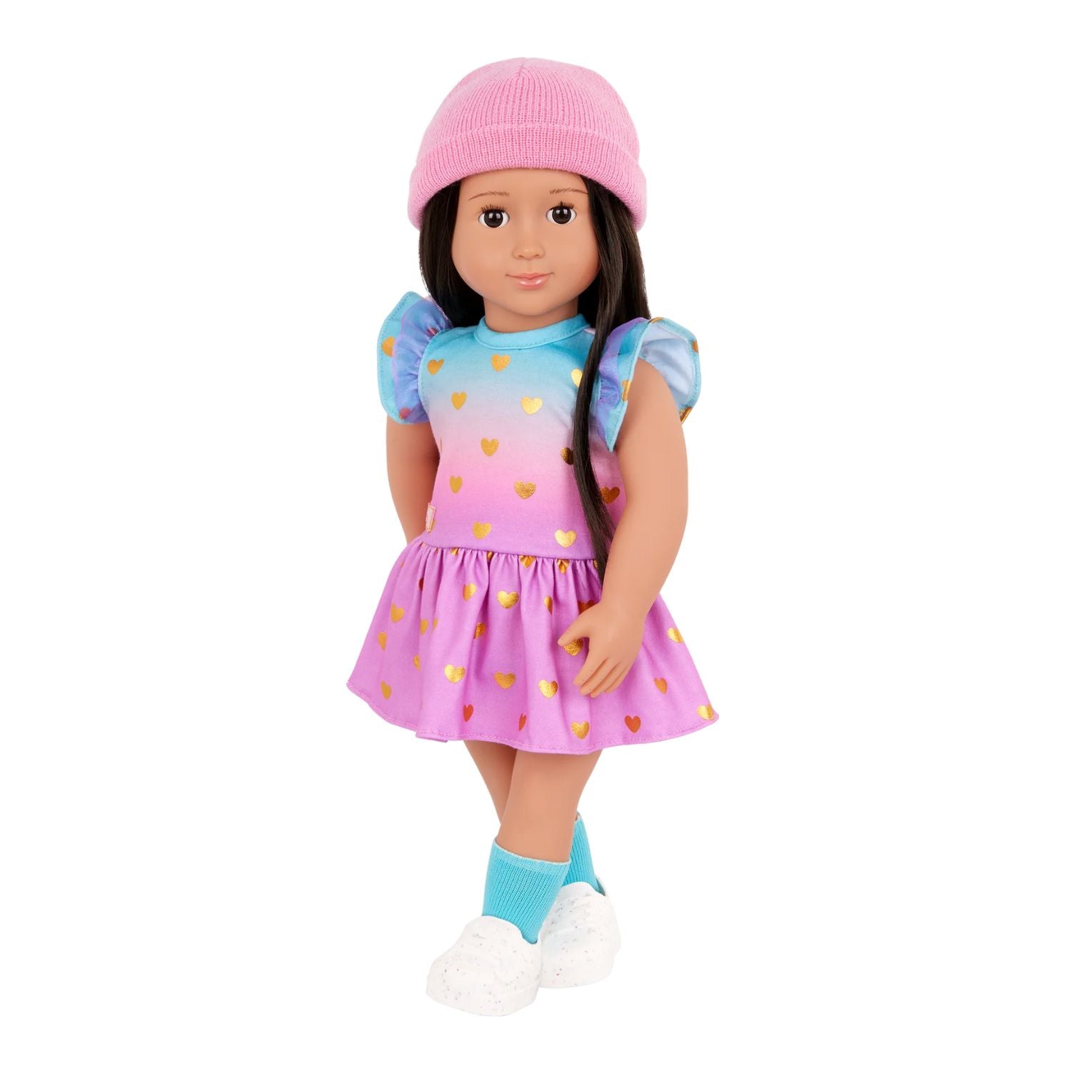 Our Generation 46cm Doll Heart-Print Dress Outfit