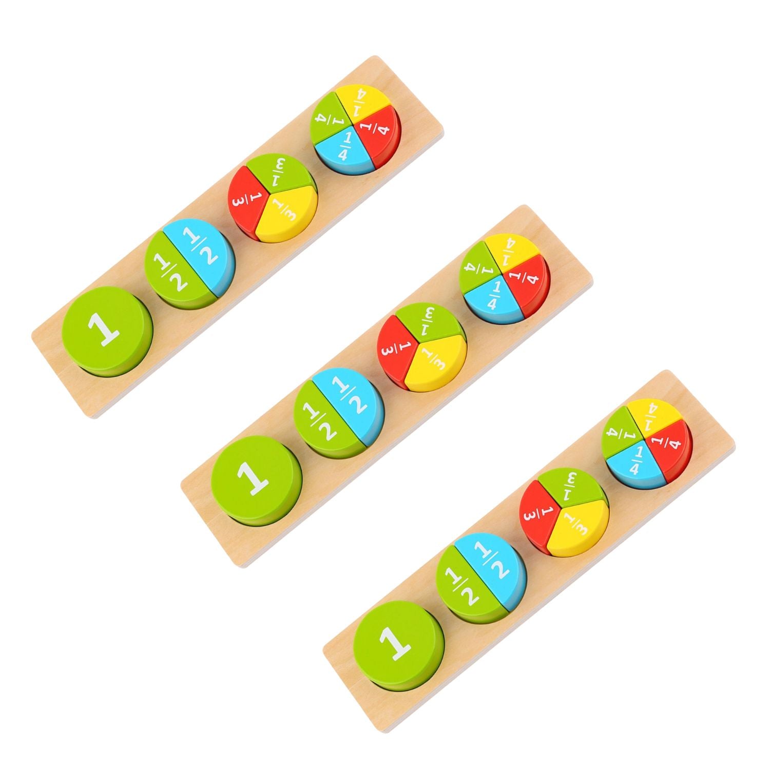 Set of 3 TookyToy Block Puzzles - Round