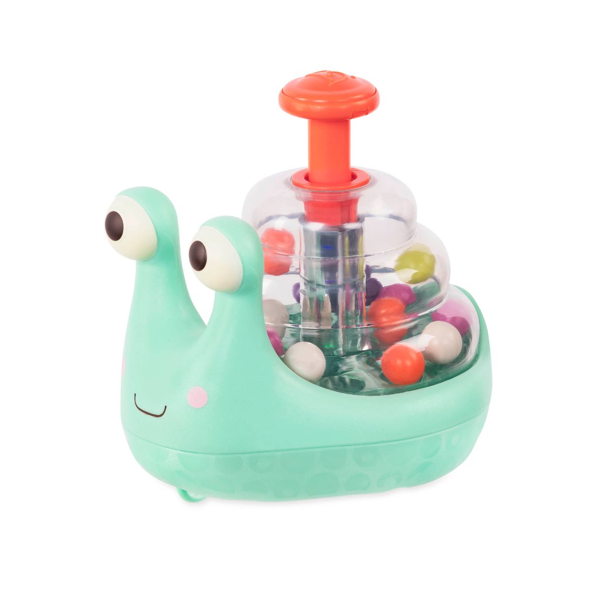 B. toys Escar-Glow Light-Up Snail Ball Popper | Toddler Sensory & Crawling Toy (12 Months+)