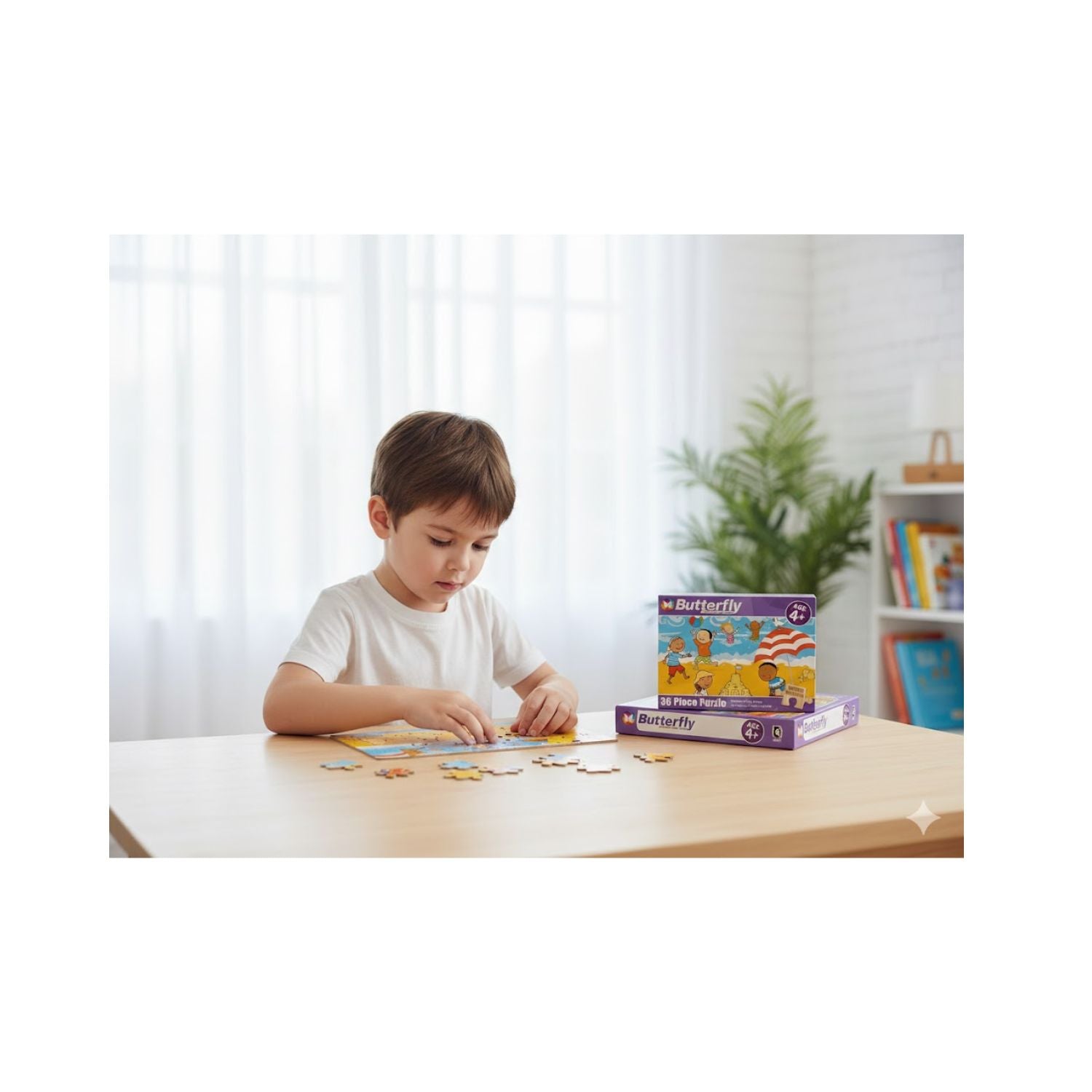 Butterfly A4 Summer Wooden Puzzle 36-Piece Set