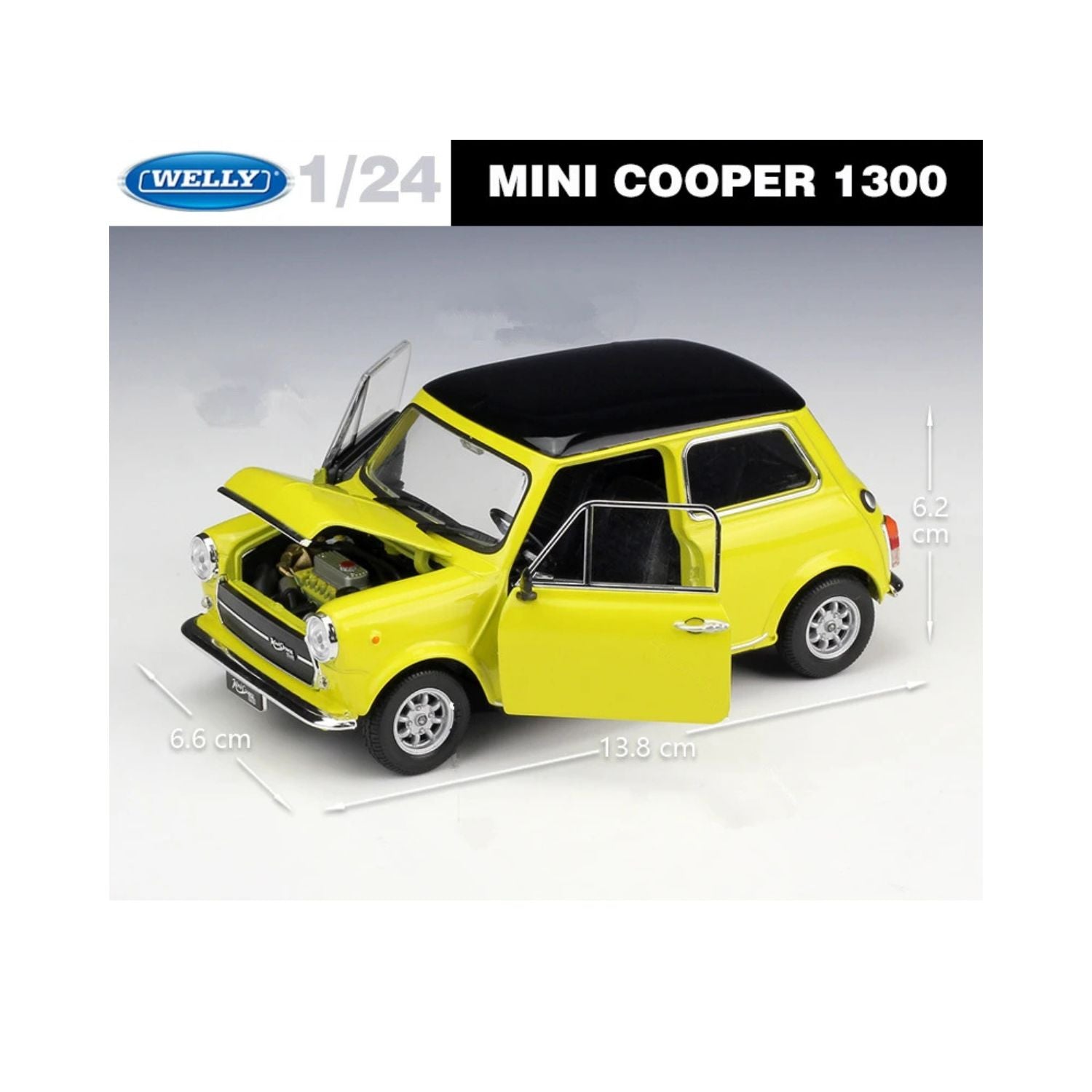 Welly Mini Cooper 1300 Yellow Scale 1:24