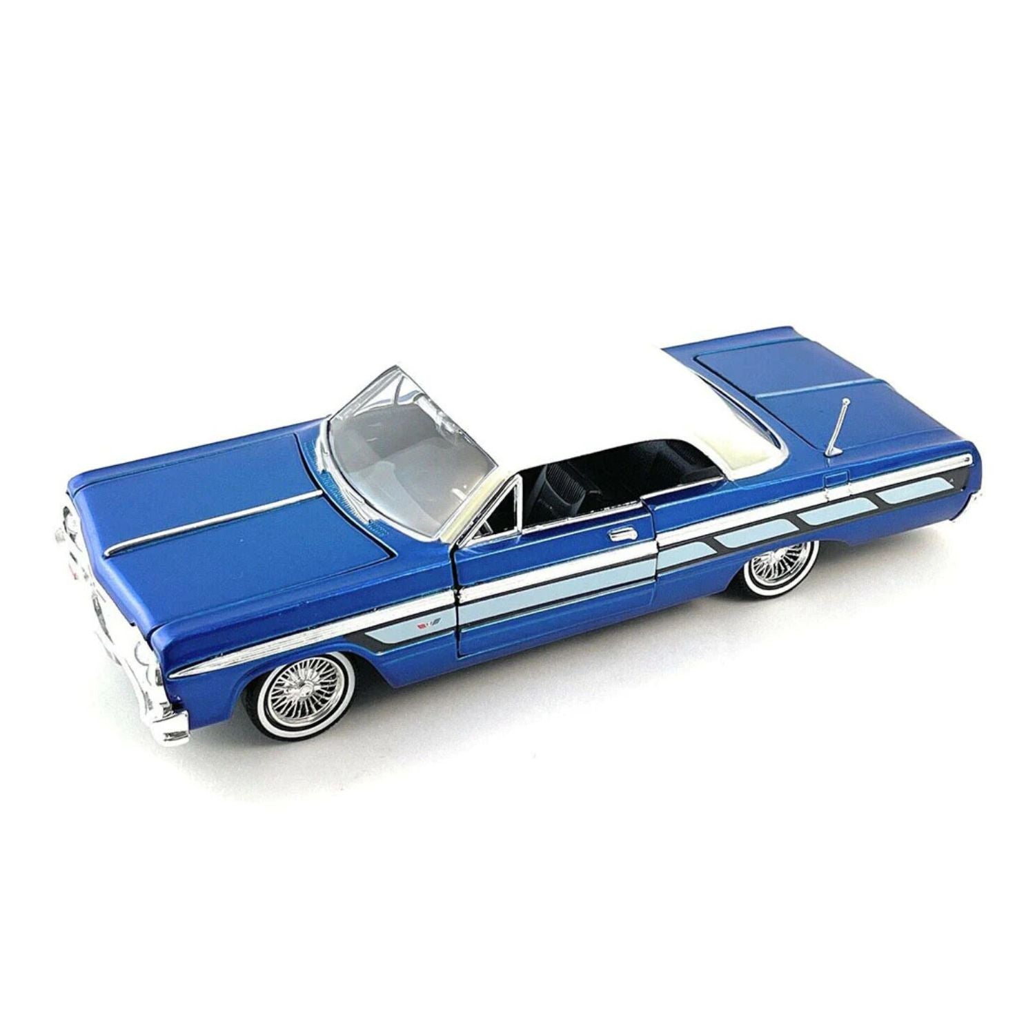 Motormax Get Low Series Diecast Scale Model – 1964 Chevrolet Impala Scale 1:24 - Metallic Blue