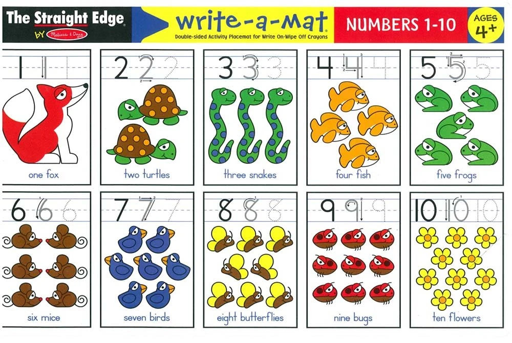 Melissa & Doug Numbers 1-10 Write-A-Mat (Bundle of 6)