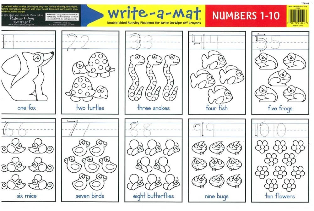 Melissa & Doug Numbers 1-10 Write-A-Mat (Bundle of 6)