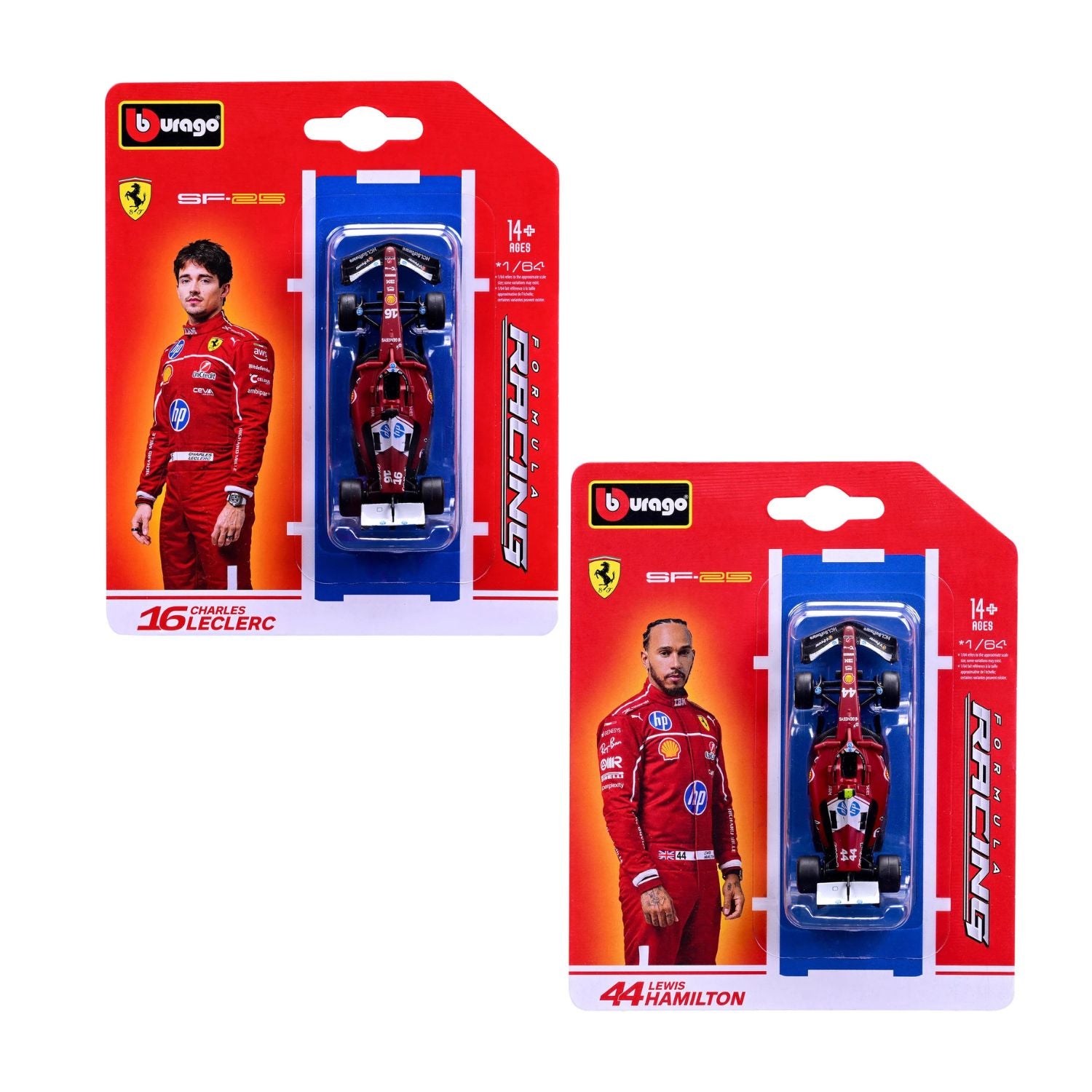 Bburago F1 Ferrari SF-25 Diecast Vehicle Scale 1:64 Collectors Bundle