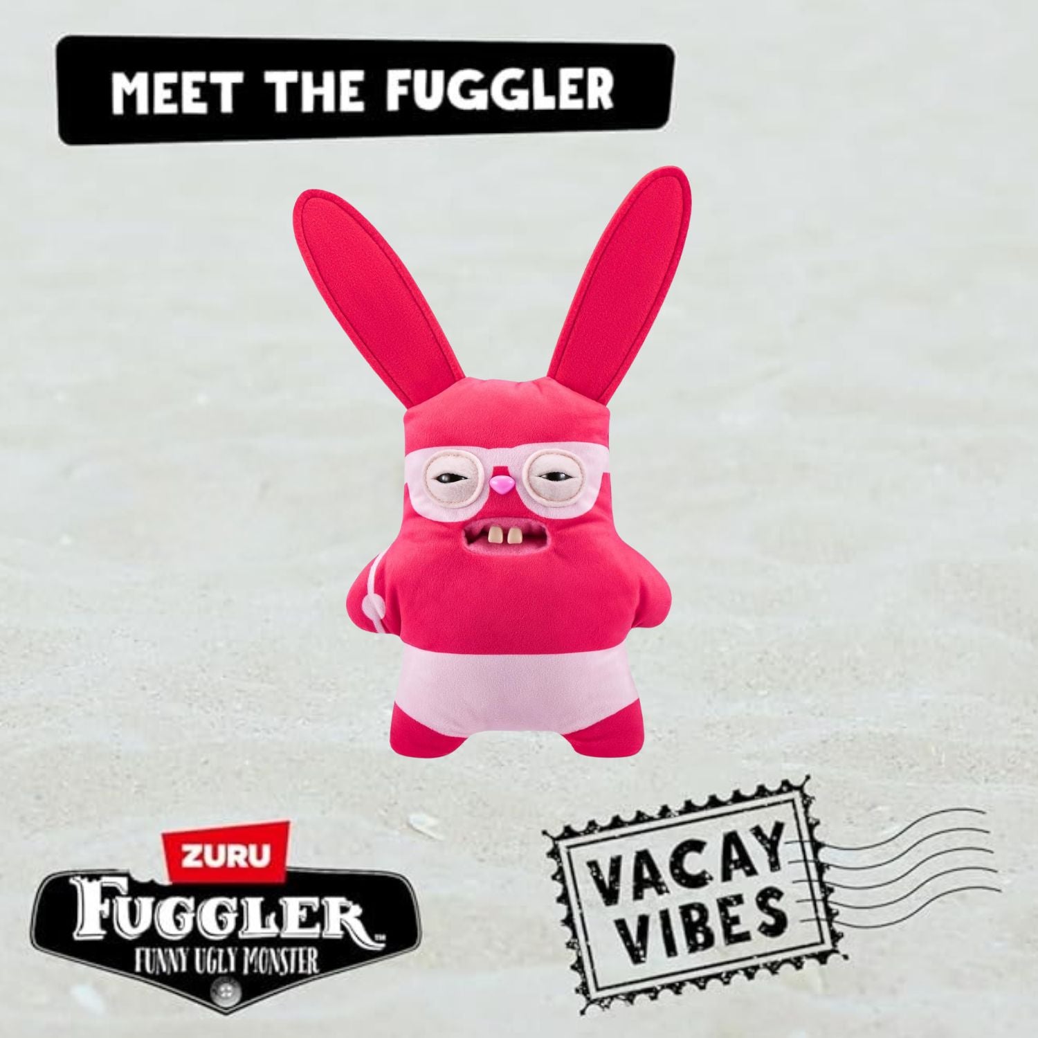 Fuggler Vacay Vibes by ZURU, Funny Ugly Monster - Rabid Rabbit - Red