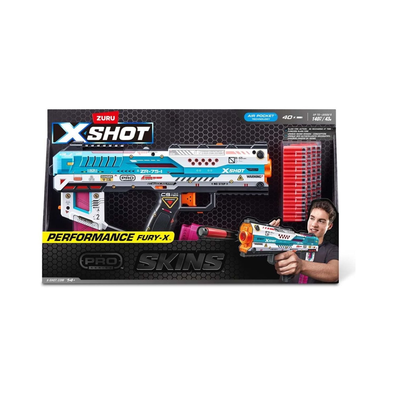 Zuru X SHOT Skins Pro Series Fury-X 40 Darts Toy Gun
