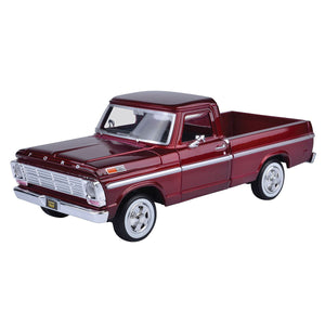Motormax 1969 Ford F-100 Pickup Scale 1:24 Metallic Red