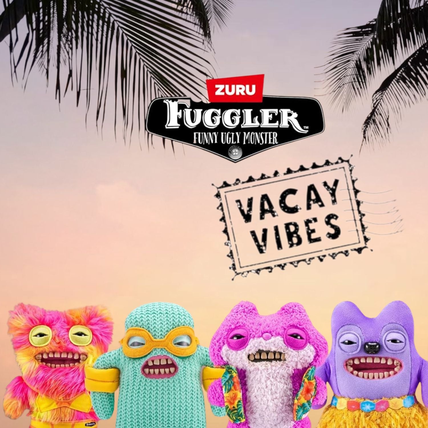 ZURU Fuggler Vacay Vibes Plush Monster Bundle | Reek-O & Sir Splodge-A-Lot