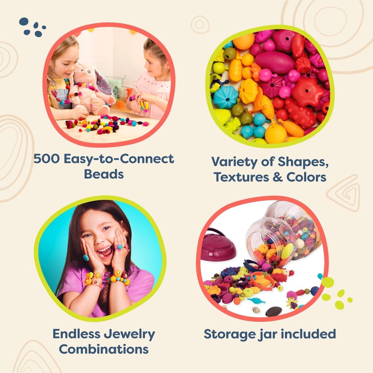 B. Toys Pop-Arty Jewelry Making Kit 500 Piece