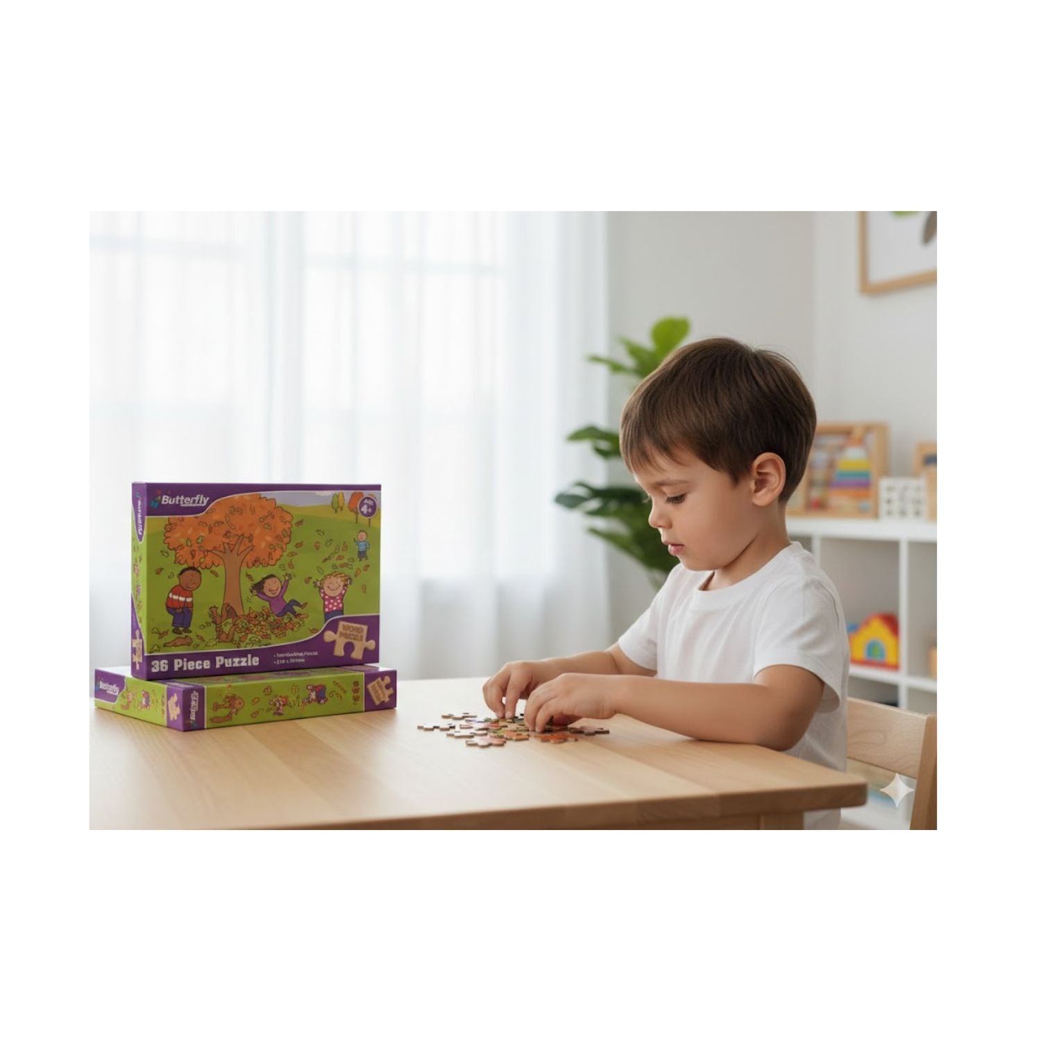 Butterfly A4 Autumn Season Wooden Puzzle Set - 36 Pieces