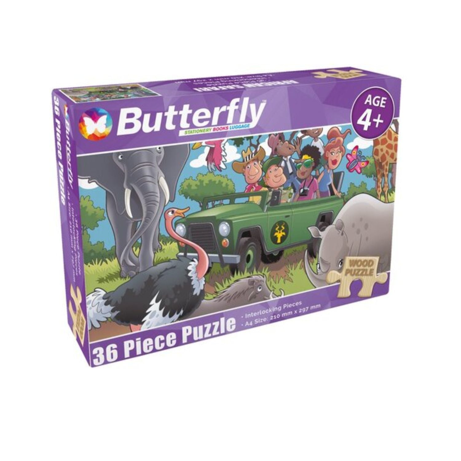 Butterfly A4 African Safari Wooden Puzzle Set - 36 Pieces