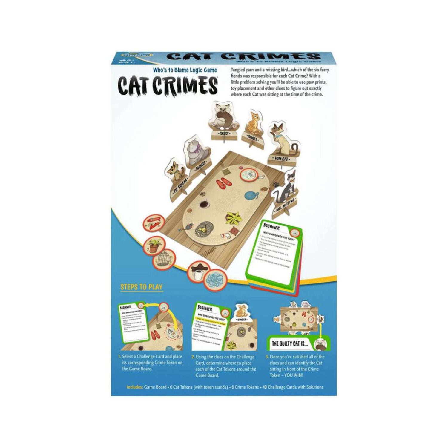 ThinkFun Cat Crimes Logic Game - Brainteaser for Kids and Adults