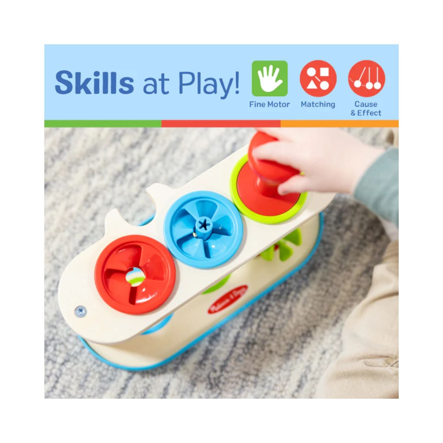Melissa & Doug Match & Push Spinning Tops
