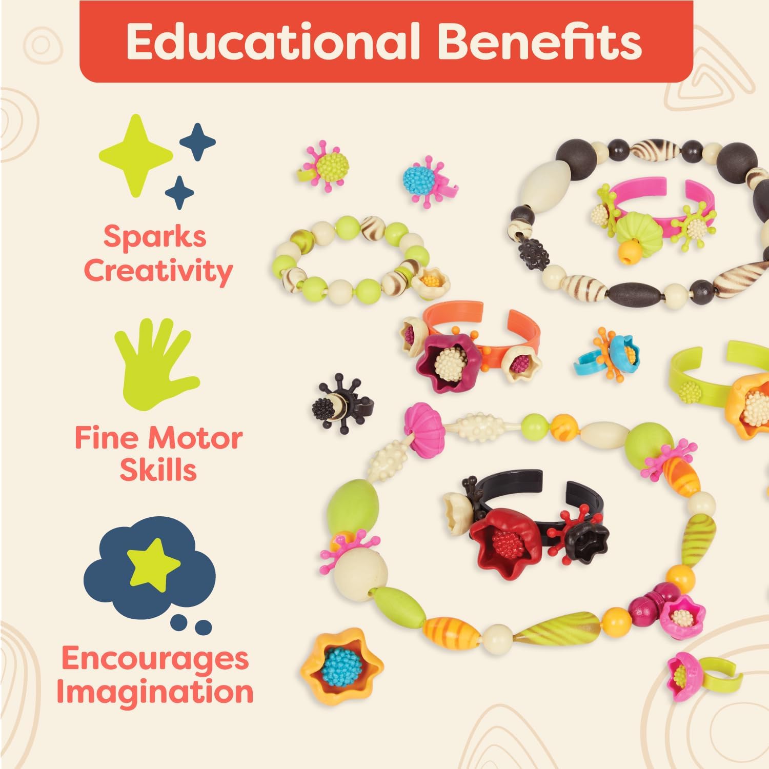 B. toys Pop-Arty! 300-Piece Snap-Together Jewelry Making Kit