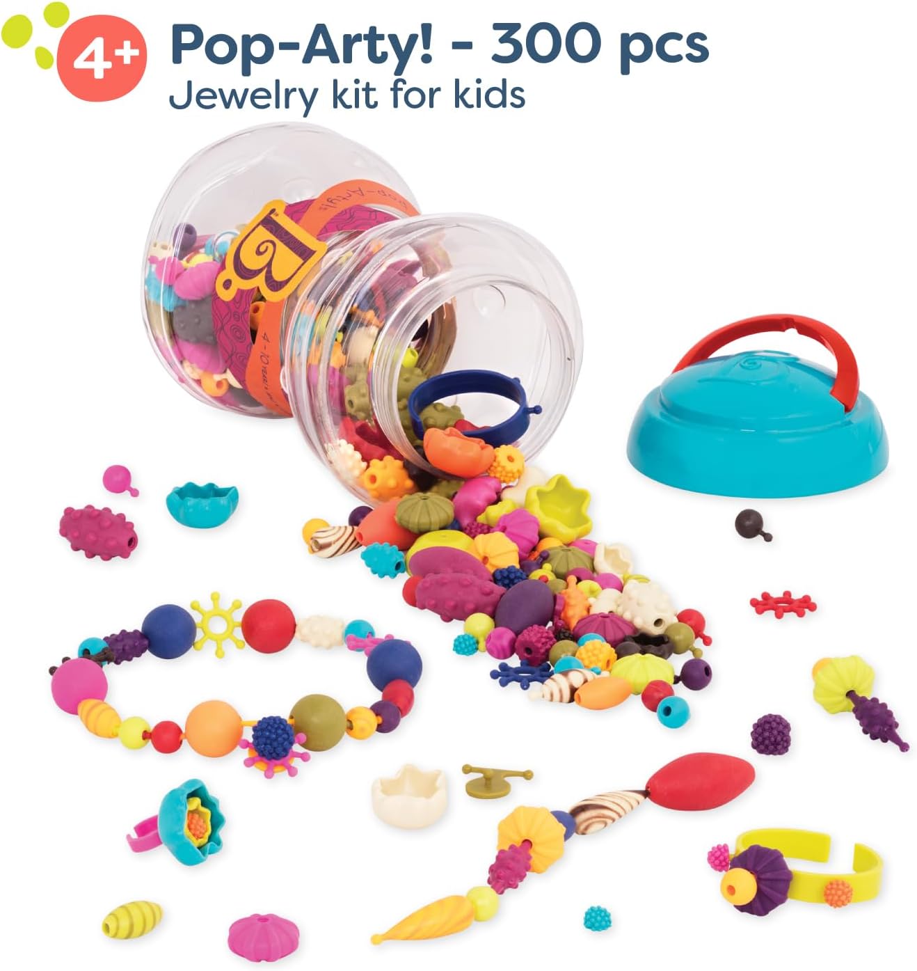 B. toys Pop-Arty! 300-Piece Snap-Together Jewelry Making Kit