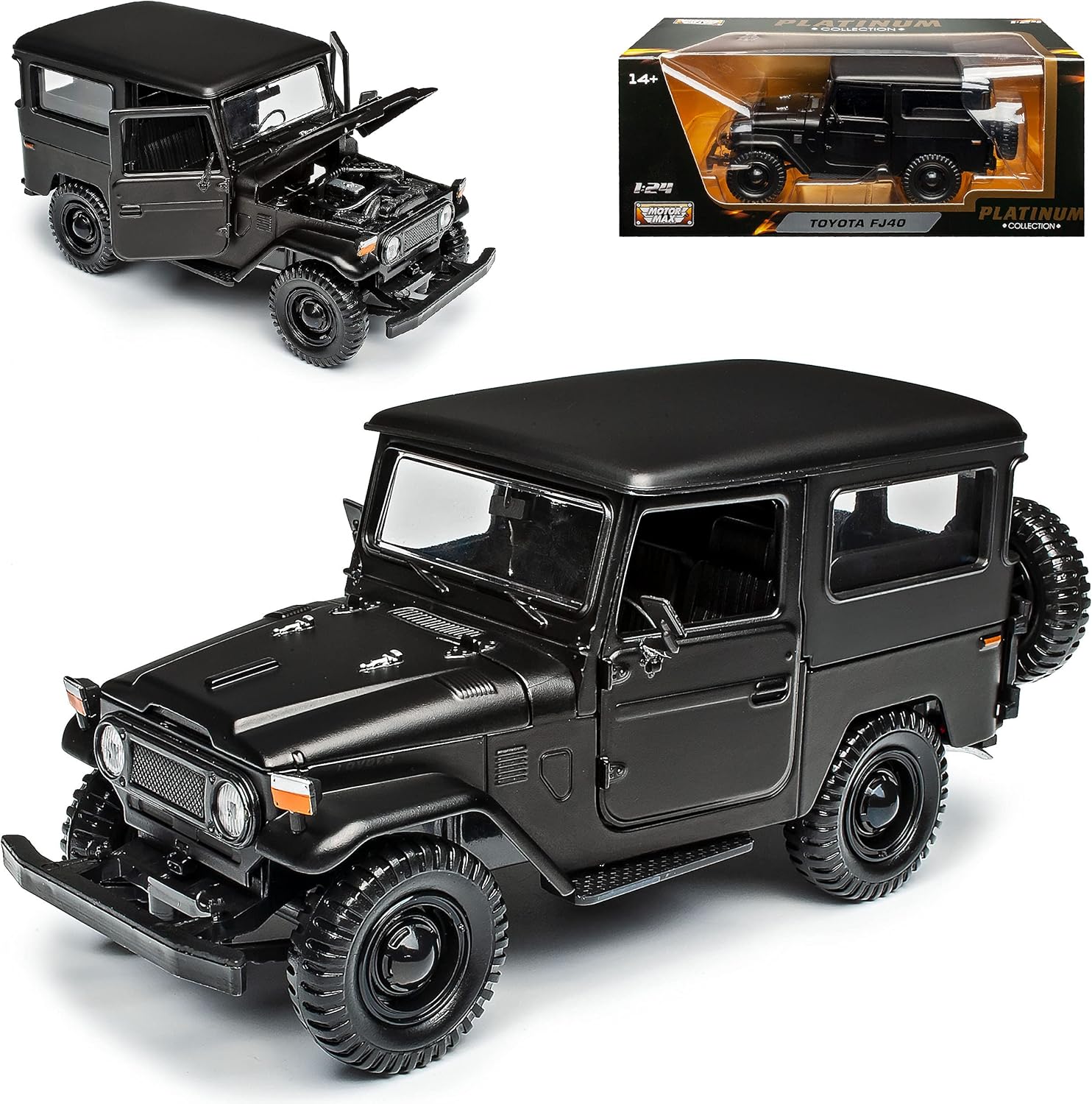 Motormax Platinum Collection Toyota FJ Cruiser FJ40 Hard Top - Black