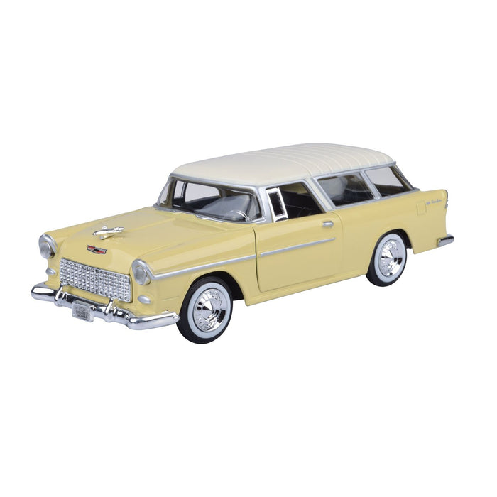Motormax 1955 Chevy Bel Air Nomad Diecast Model Scale 1:24 - Yellow